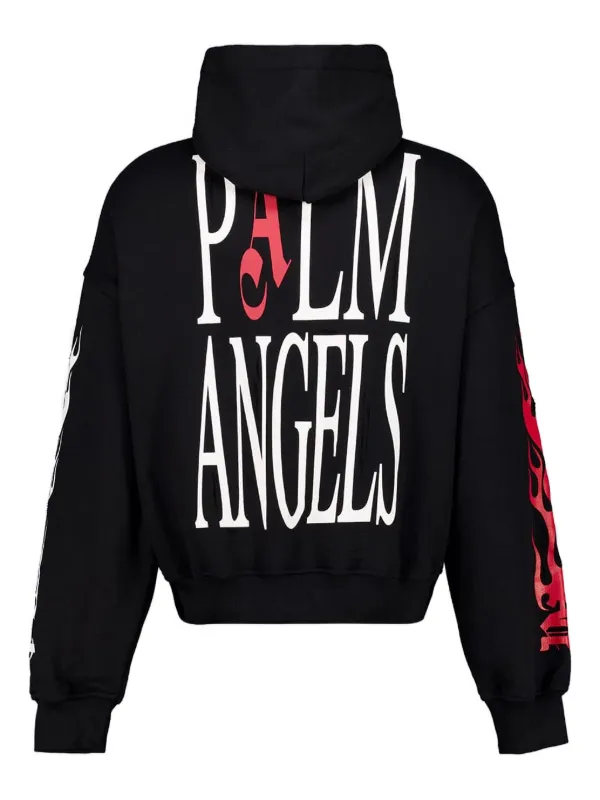 トップス Palm Angels Palms And Flames Hoodie トップス Palm Angels Palms And Flames Hoodie Palm Angels White