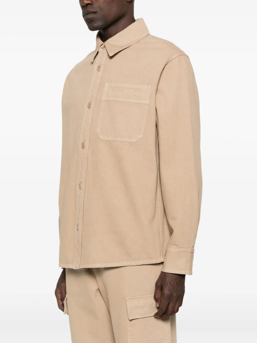 A.P.C. Button-down jack met zak Beige