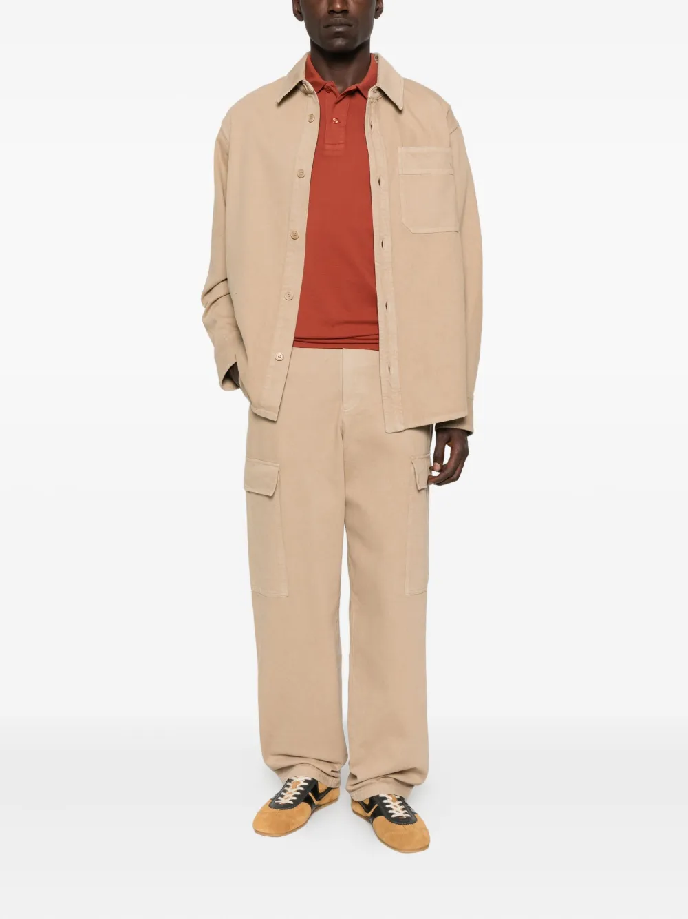 A.P.C. Button-down jack met zak Beige