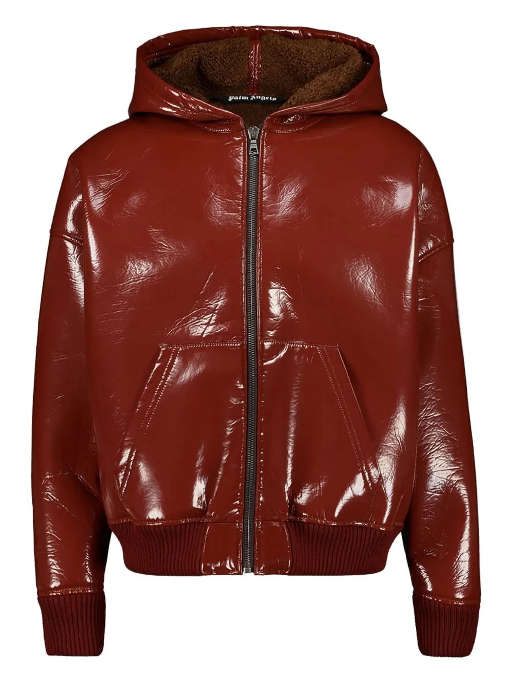 Palm Angels Curved Logo Bomber Jacket In Red