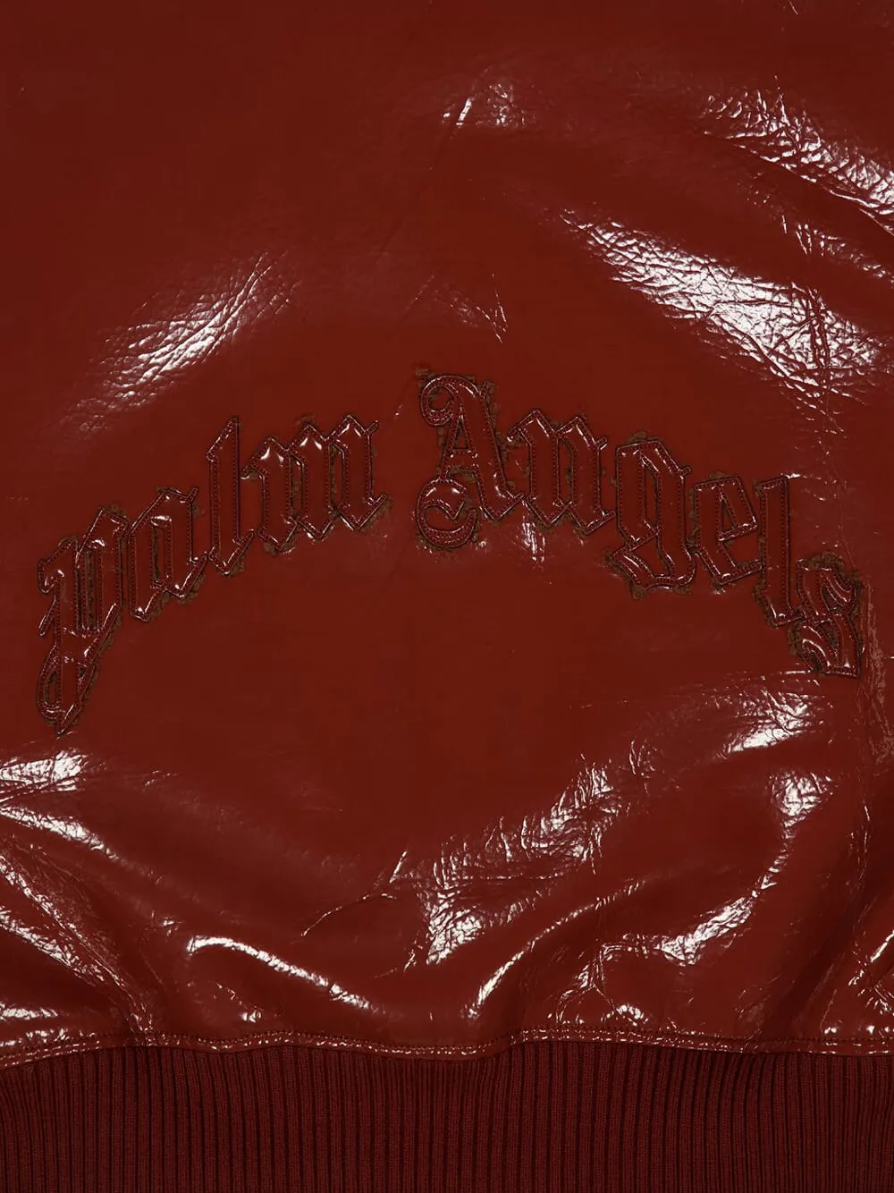 Palm Angels Curved Logo Bomber Jacket In Red
