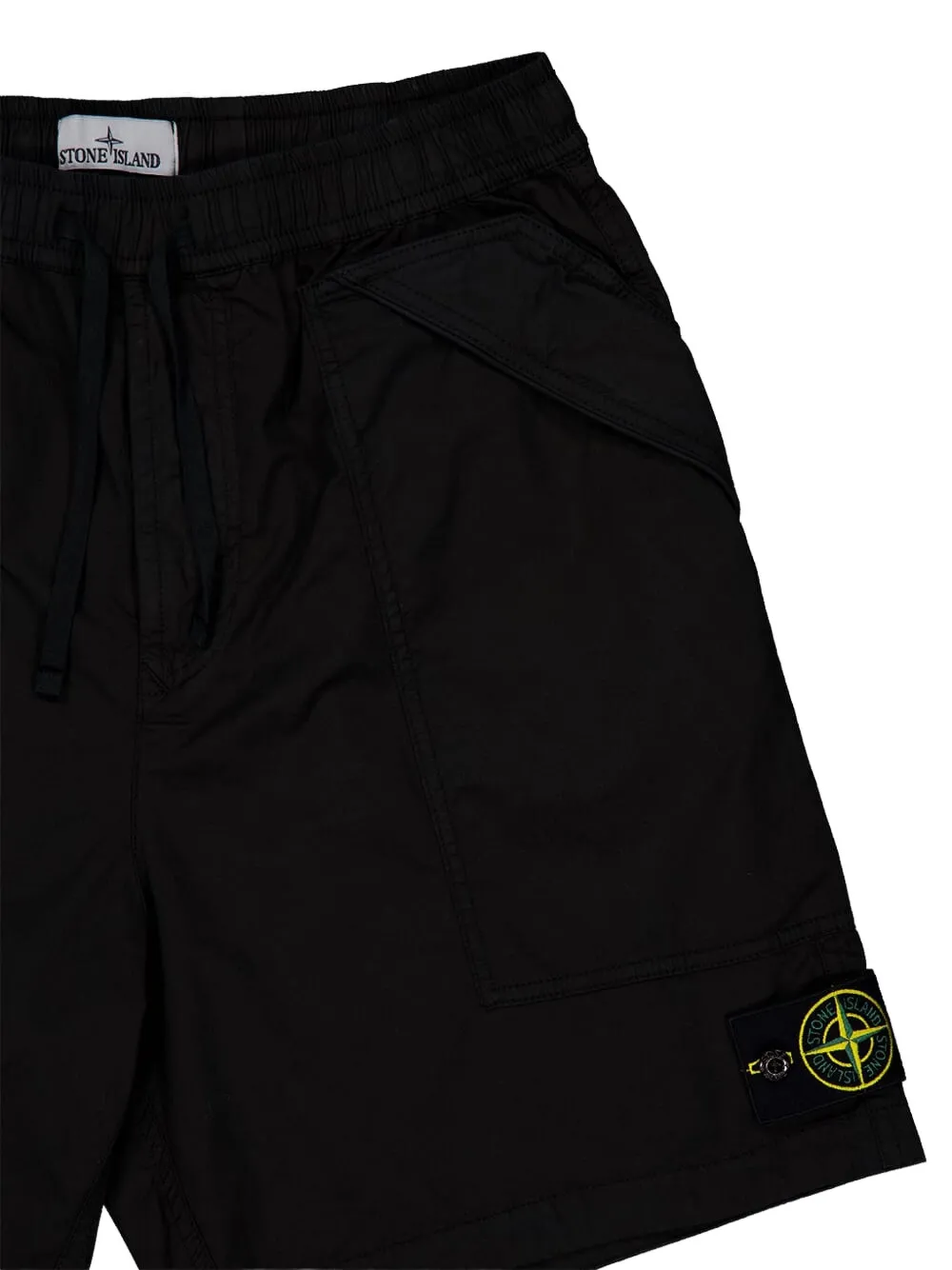 Stone Island Shorts met logopatch Zwart