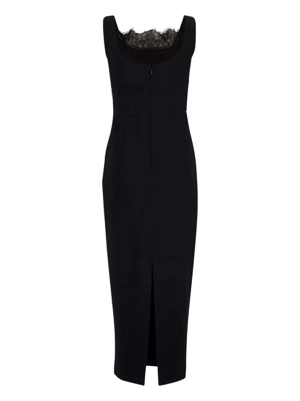 Roland Mouret lace-insert crepe dress - Zwart