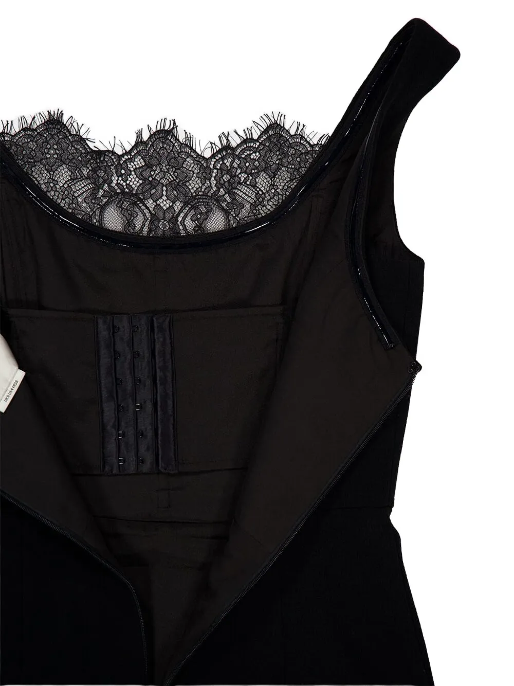 Roland Mouret Crêpe jurk met kanten vlakken Zwart