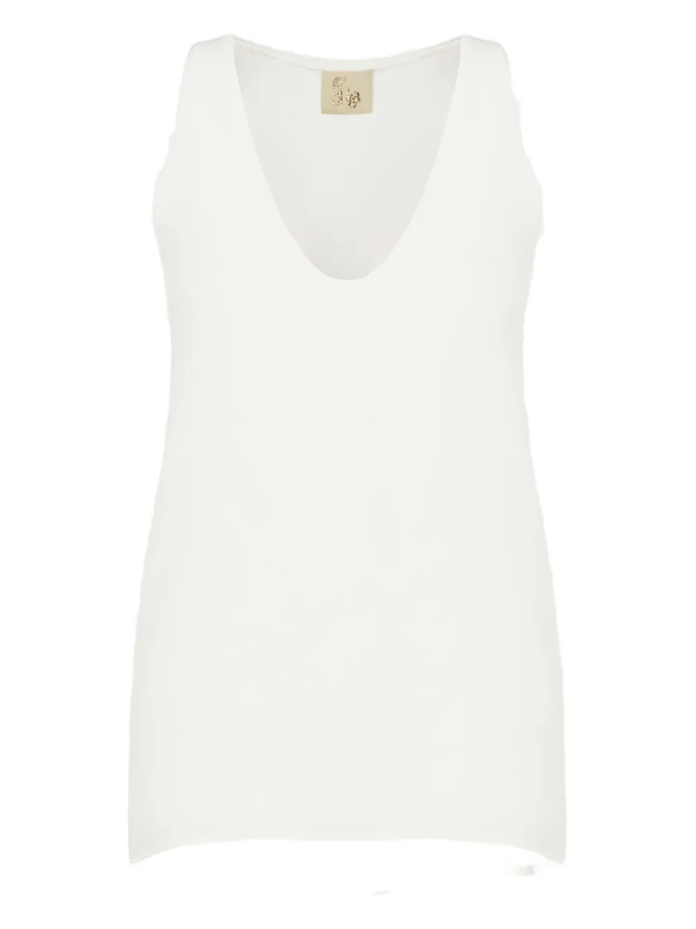 PAULA Canotta in seta con scollo a V - Bianco