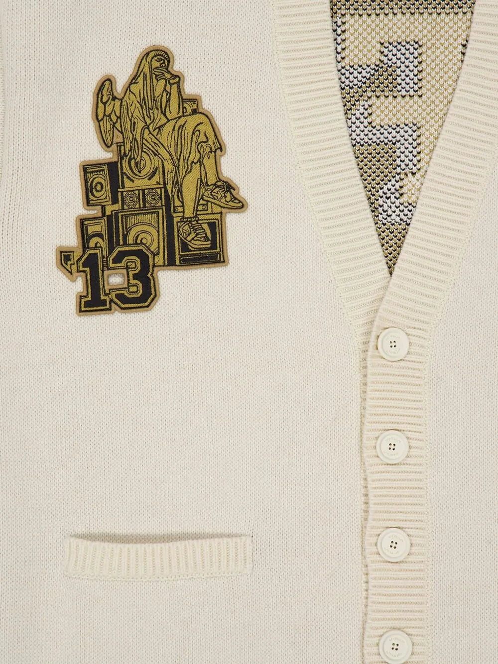 Off-white Lion-embroidery Cardigan In Neutral