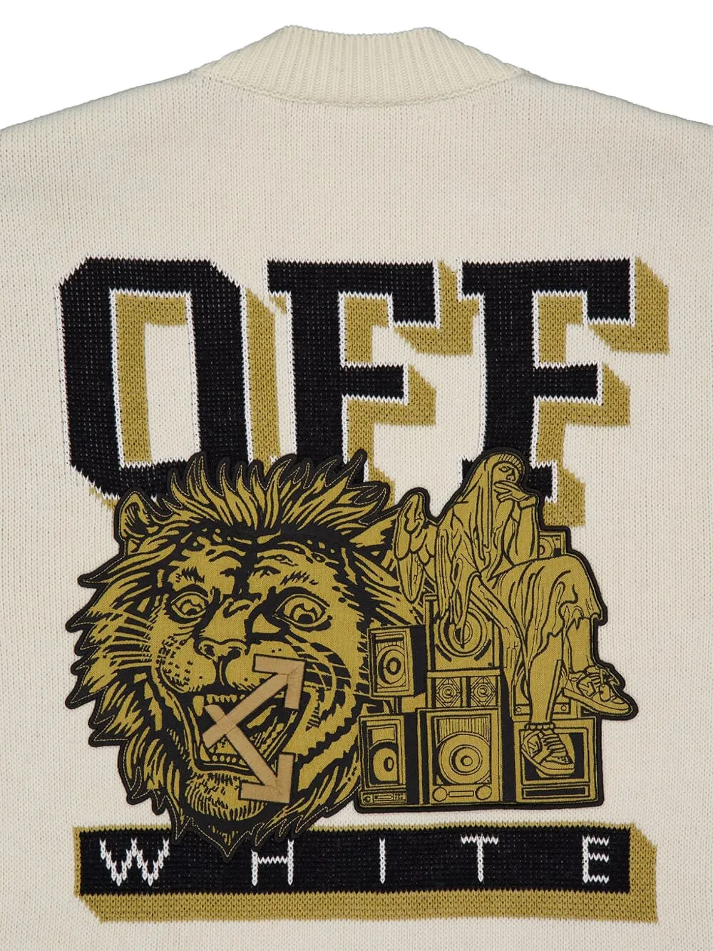 Off-white Lion-embroidery Cardigan In Neutral