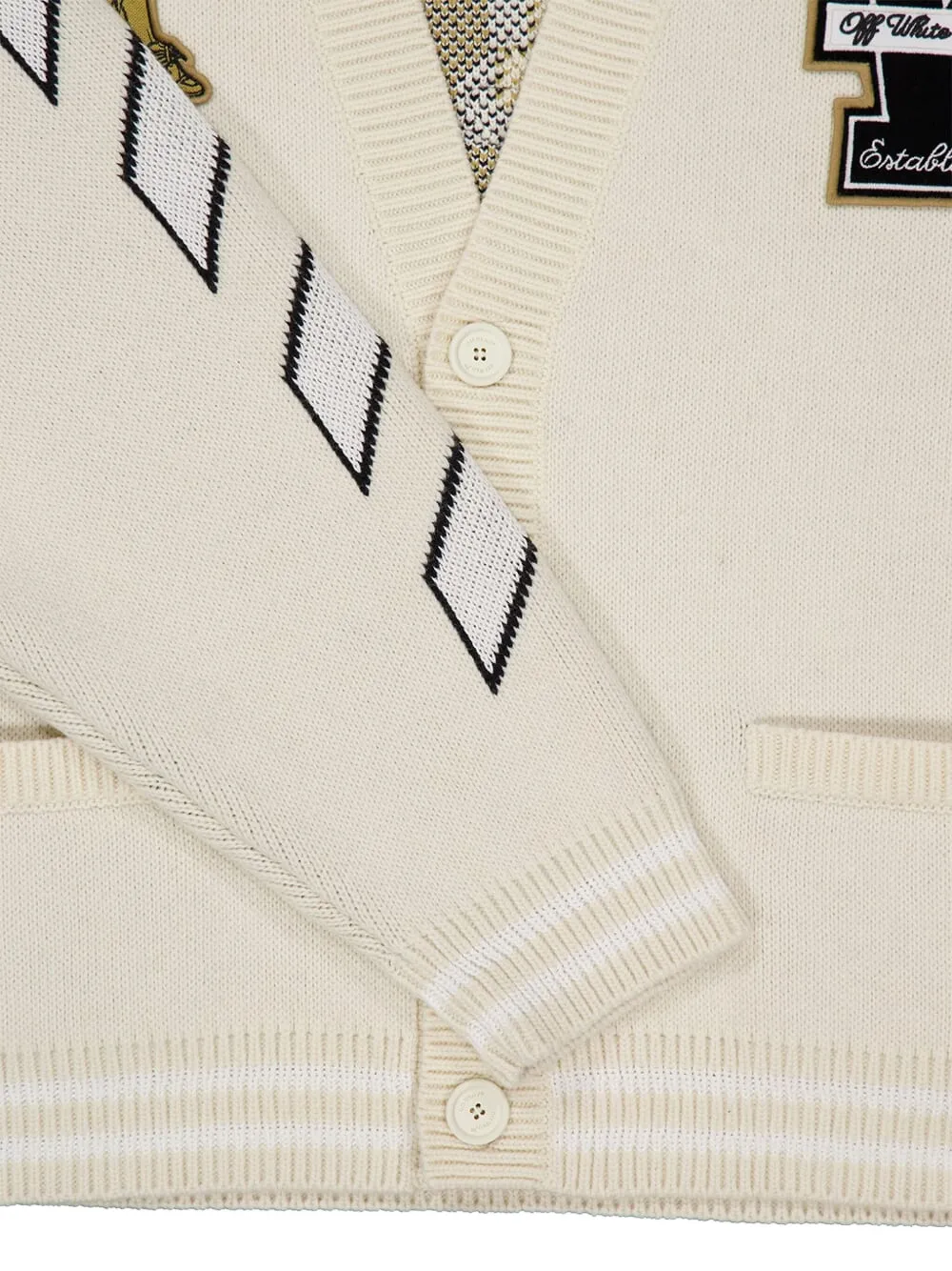 Off-white Lion-embroidery Cardigan In Neutral