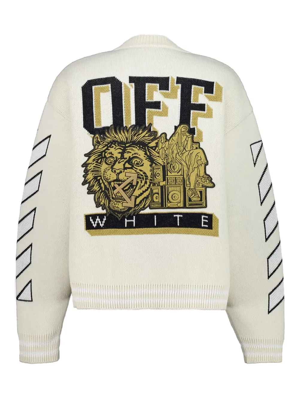 Off-white Lion-embroidery Cardigan In Neutral