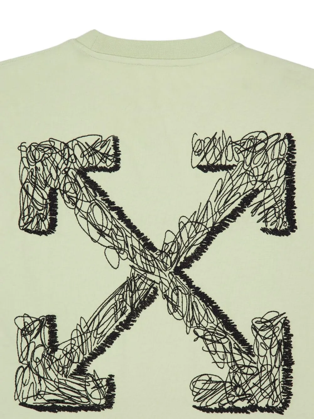 Off-White Scribble T-shirt met logoprint Groen