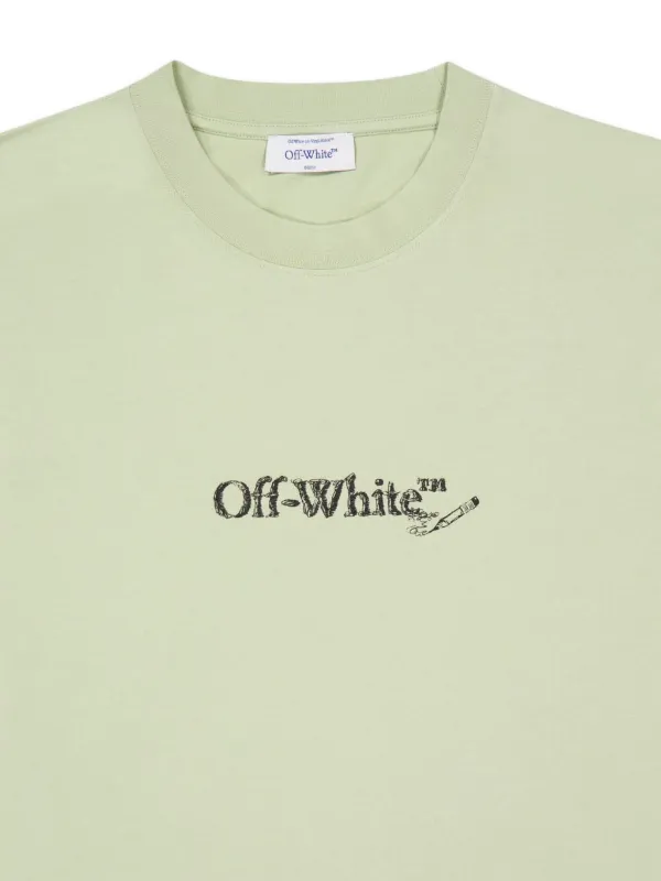 Off-White Scribble logo-print T-shirt | Green | FARFETCH