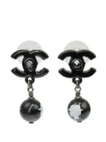 CHANEL Pre-Owned 2012 CC Plastic Drop Push Back Earrings costume earrings - Black