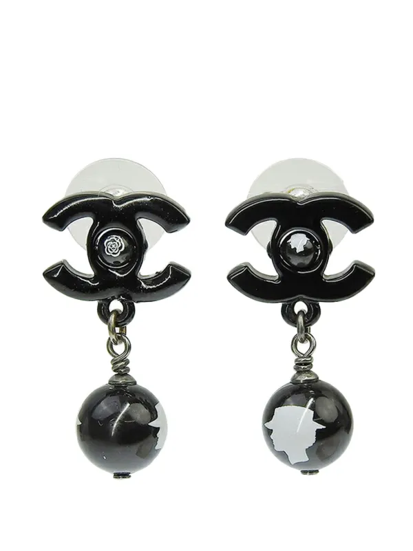 CHANEL Pre-Owned 2012 CC Plastic Drop Push Back Earrings