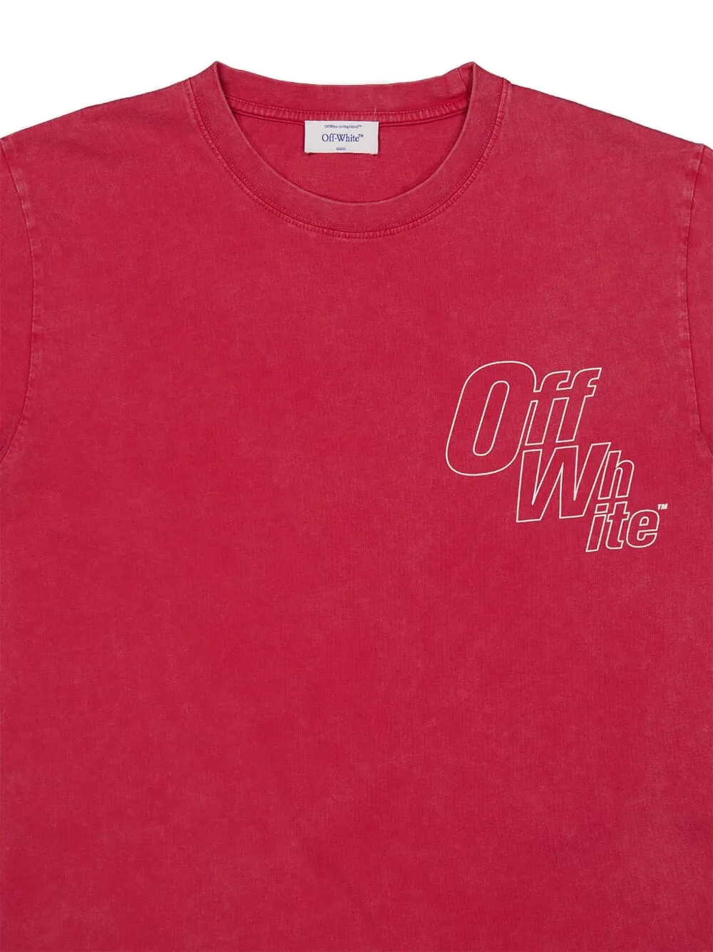 Off-White T-shirt met logodetail Rood