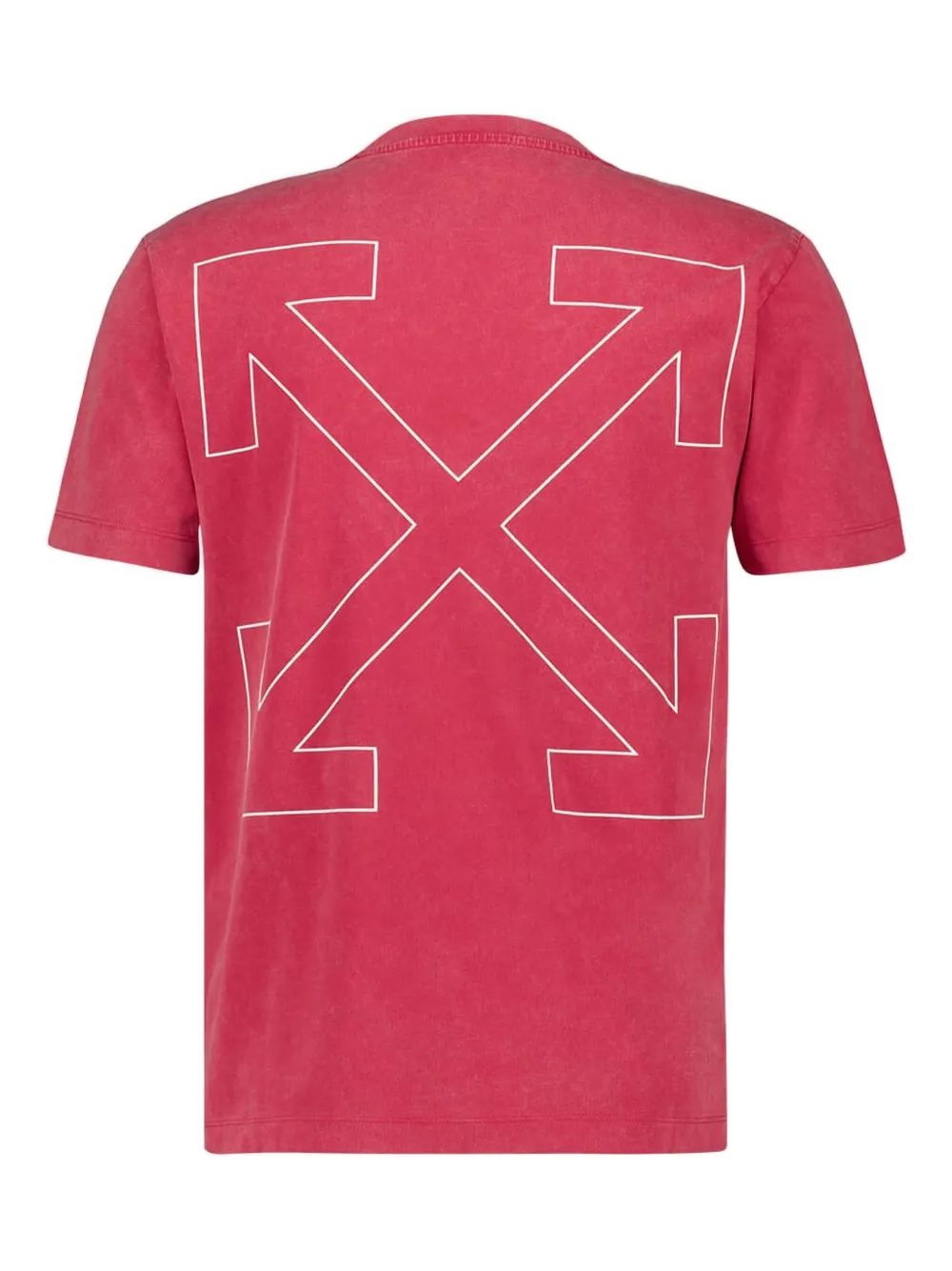Off-White T-shirt met logodetail - Rood