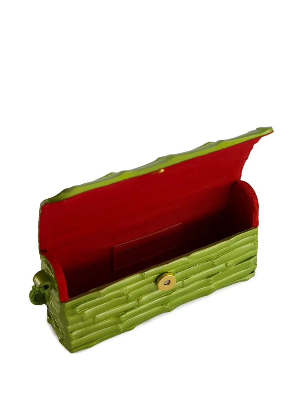 Glorinha Paranagua Bamboo Lacquer Clutch In Green