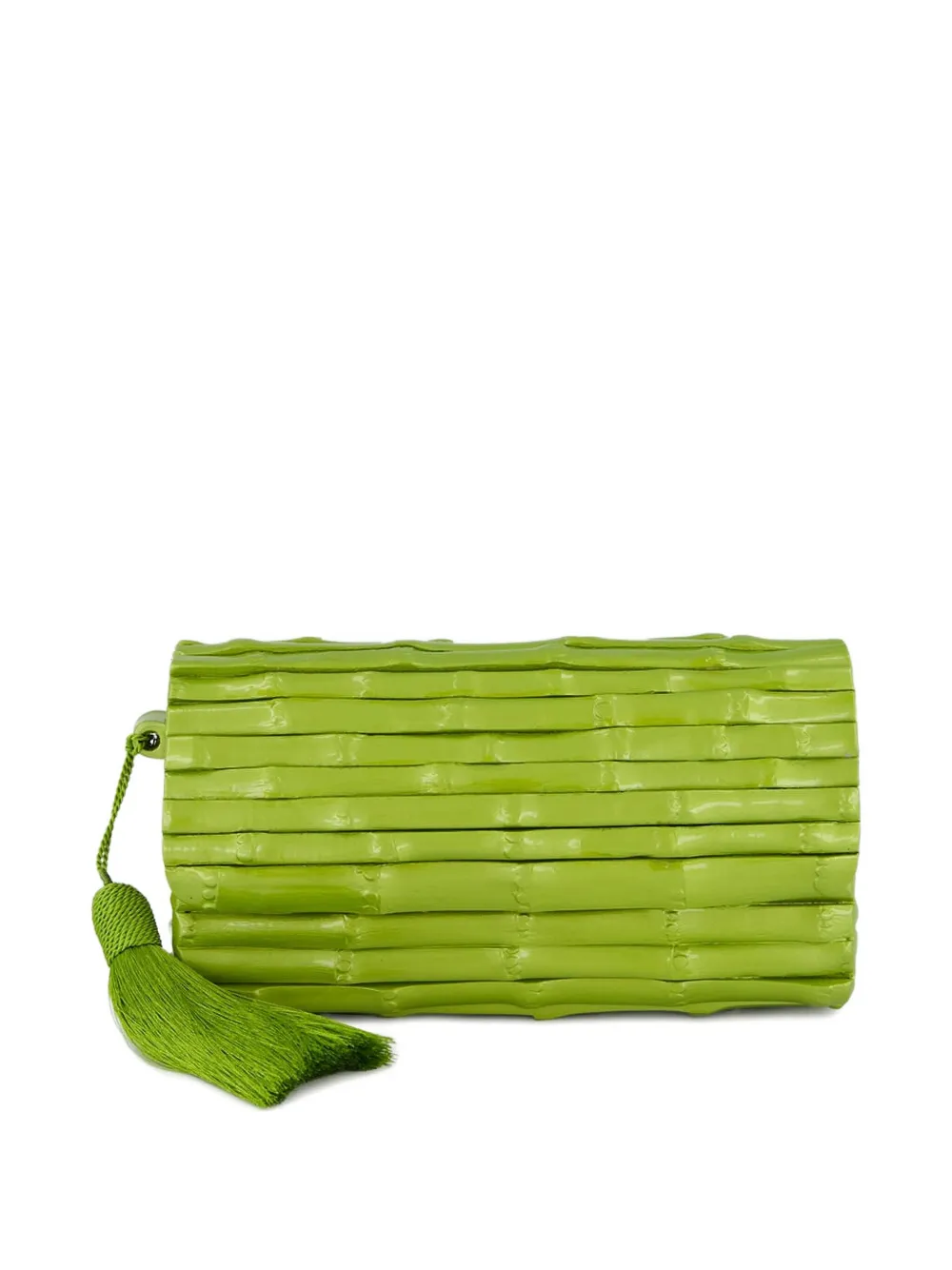 Glorinha Paranagua Bamboo Lacquer Clutch In Green