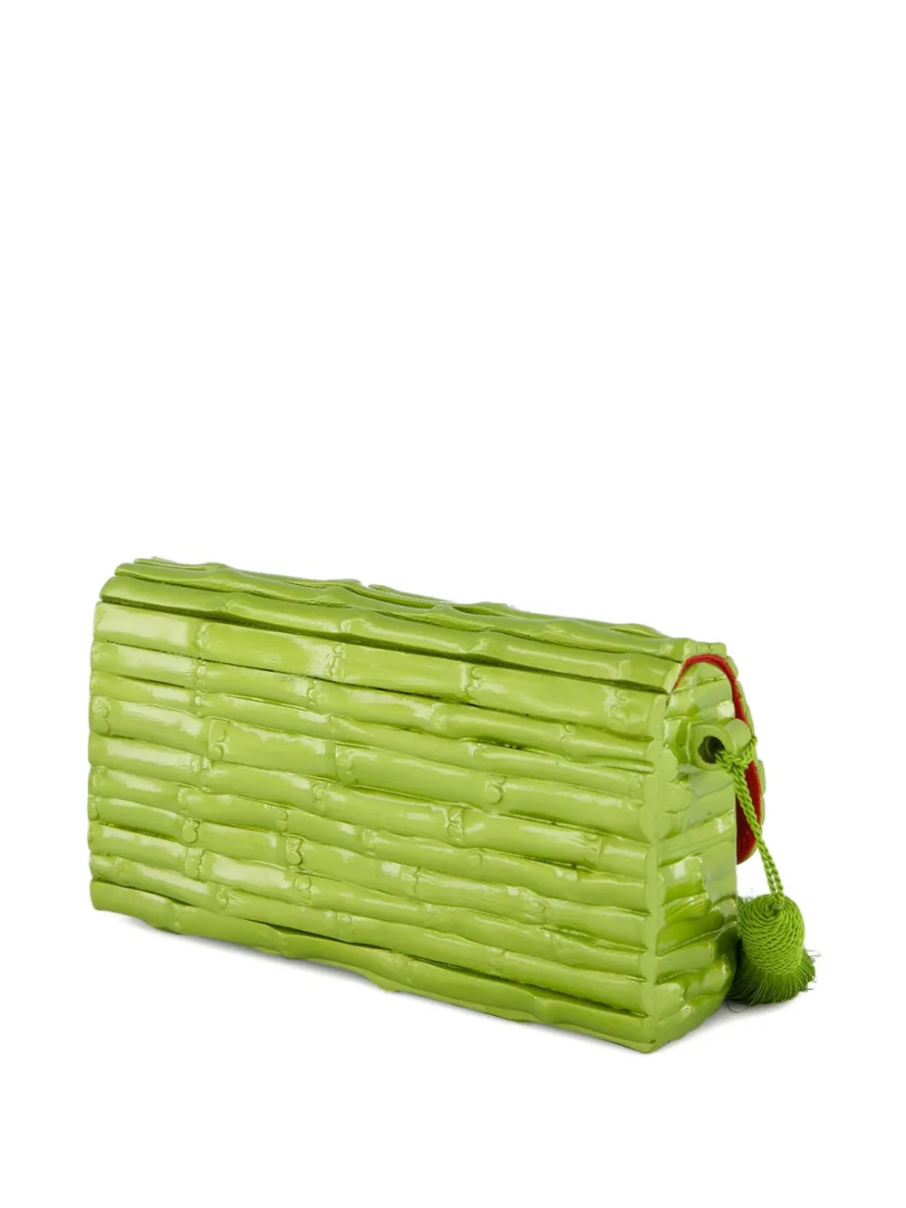 Glorinha Paranaguá bamboo lacquer clutch - Groen