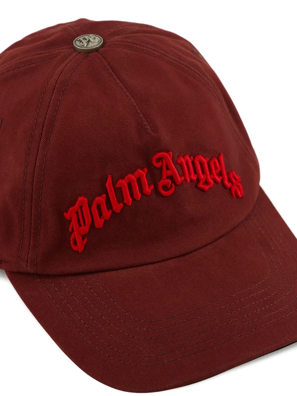 Palm Angels Curved-peak Embroidery Baseball Cap In Red
