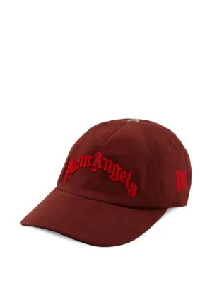 Palm Angels logo-print Cotton Cap | Black | FARFETCH JO
