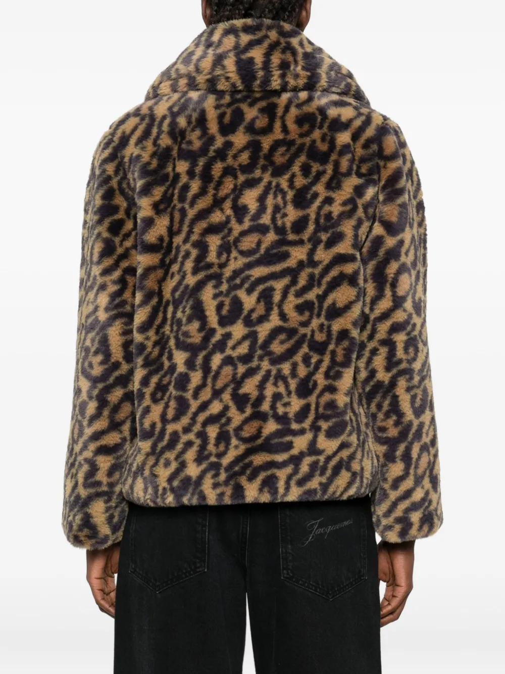 Apc Leopard-print Double-breasted Jacket In Brown