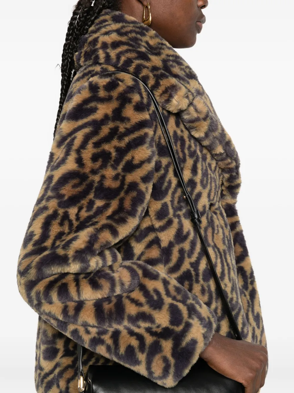 Apc Leopard-print Double-breasted Jacket In Brown