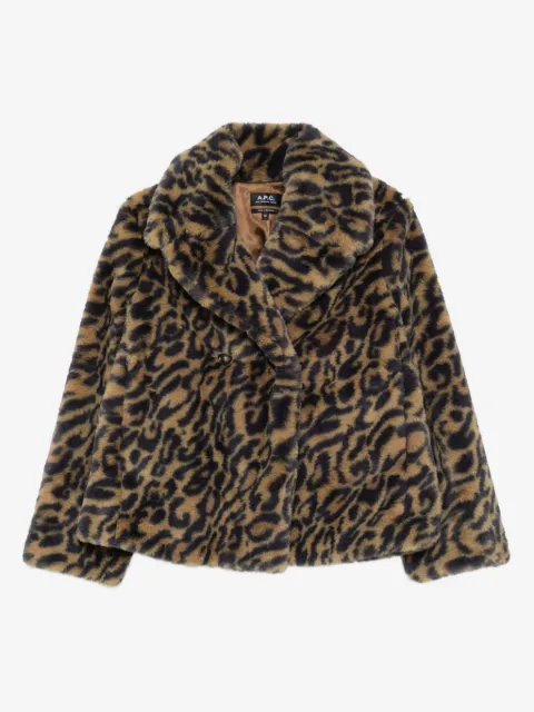 A.P.C. chaleco con doble botonadura y estampado de leopardo