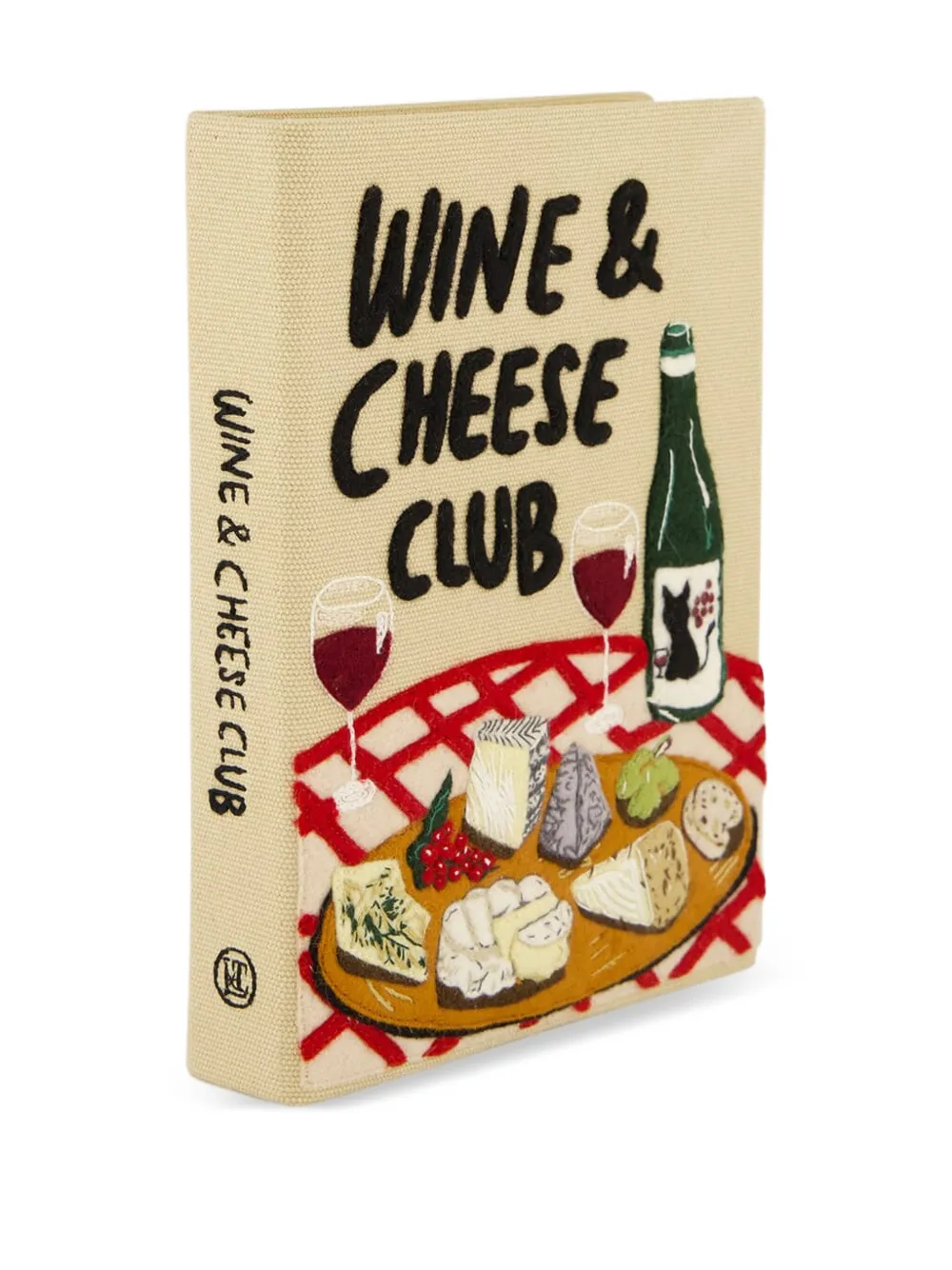 Olympia Le-tan Small Wine And Cheese Club Embroidered Clutch In Neutral