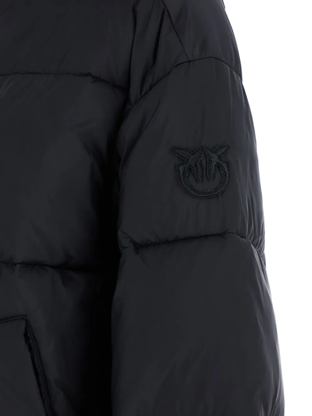 PINKO Donsjack met capuchon Zwart