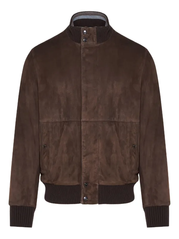 Paul \u0026 Shark Suede Bomber Jacket | Brown | FARFETCH PL