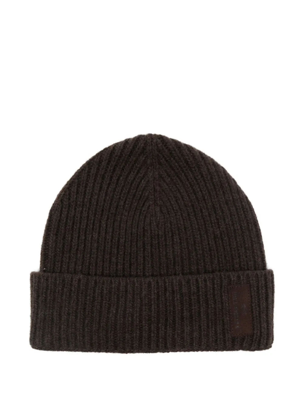 Paul & Shark Ribbed Wool Beanie In Black