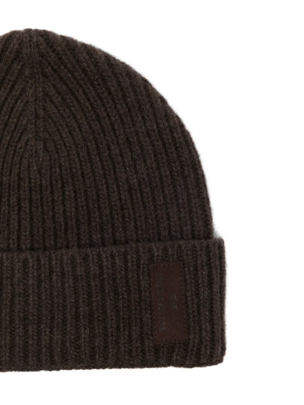 Paul & Shark Ribbed Wool Beanie In Black