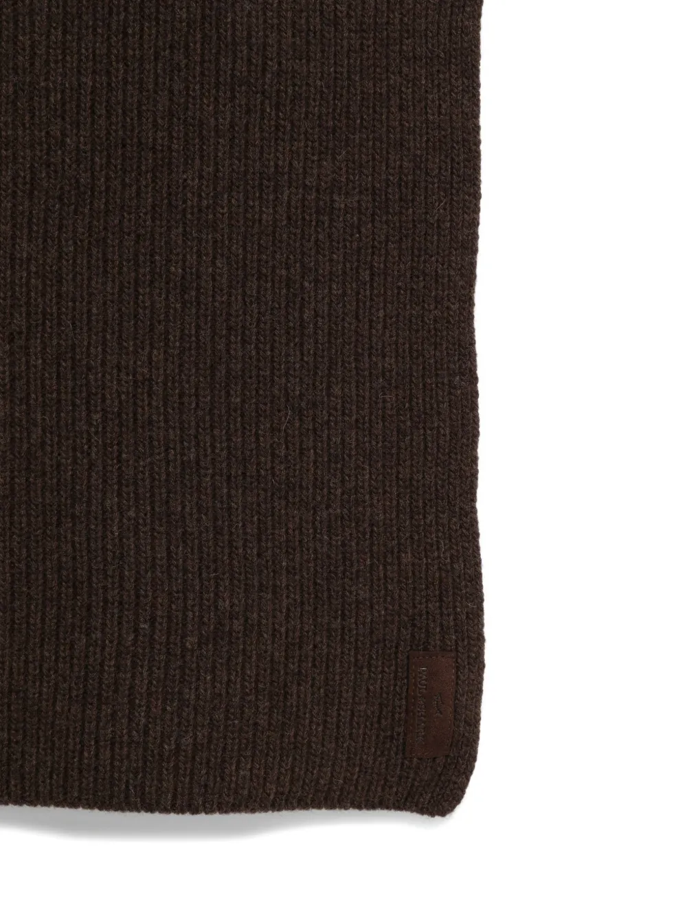 Paul & Shark Ribbed Scarf In Brown