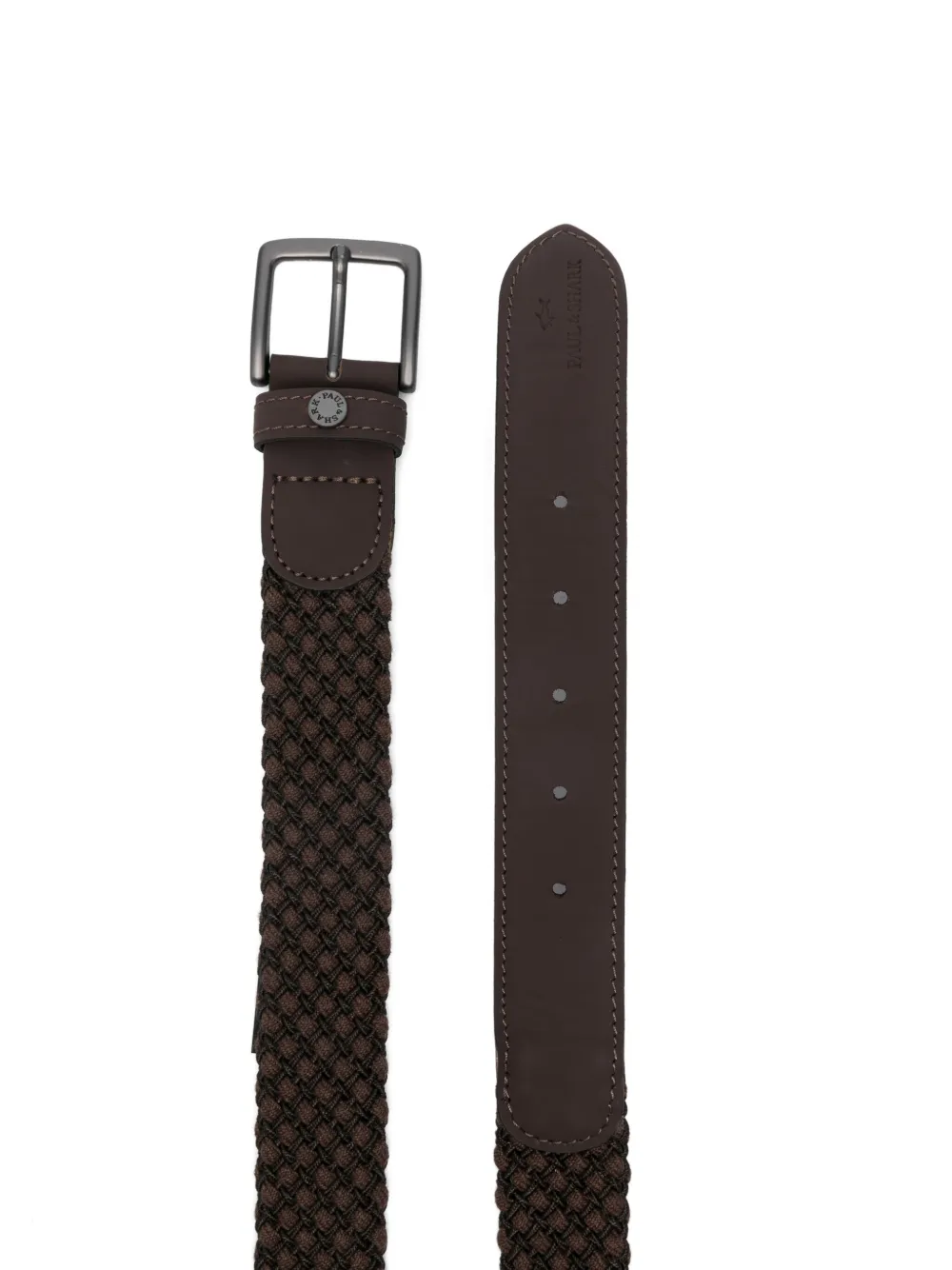 Paul & Shark woven leather belt - Bruin