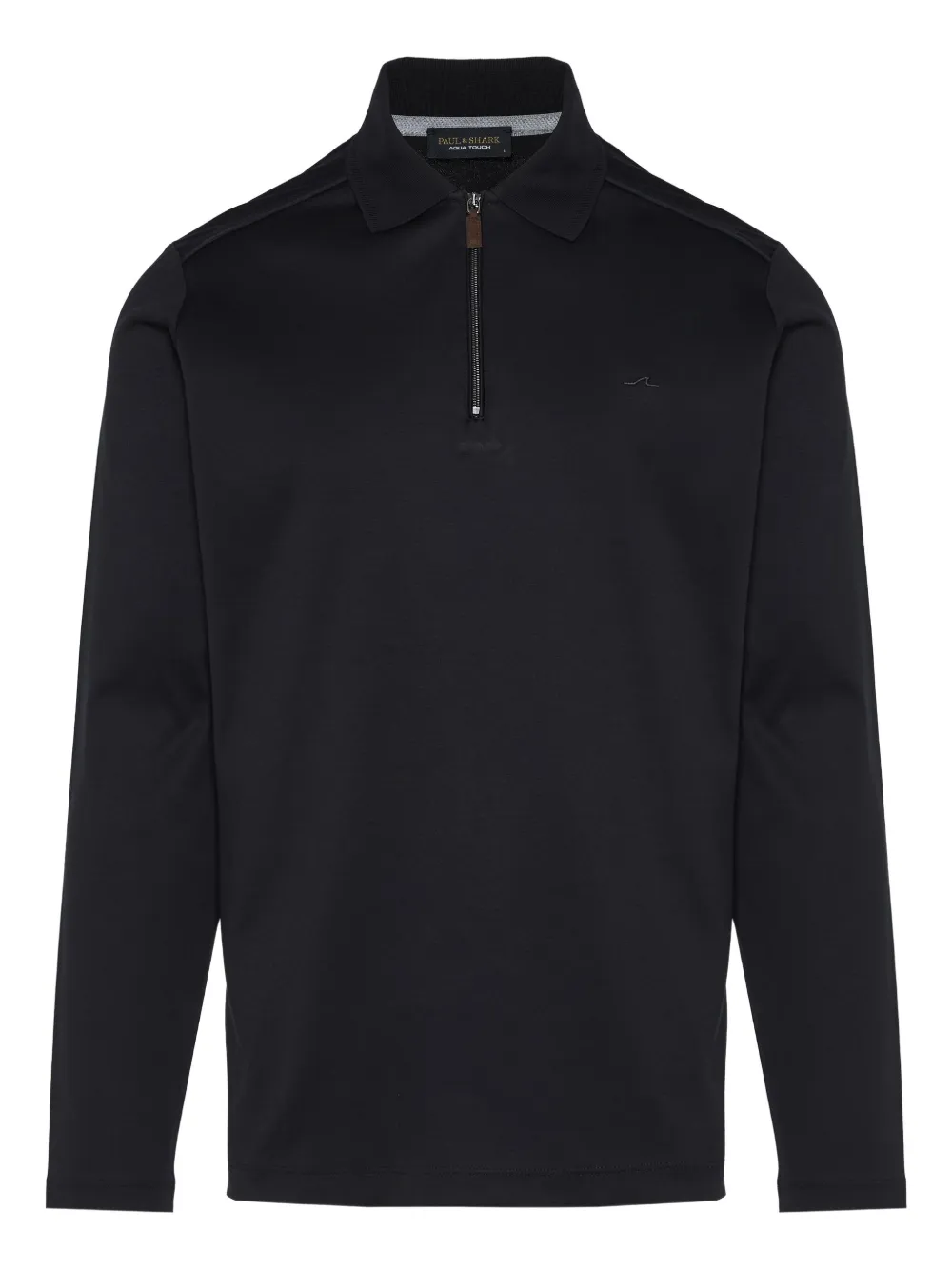 Paul & Shark long-sleeve zip polo shirt | nero | Image 1