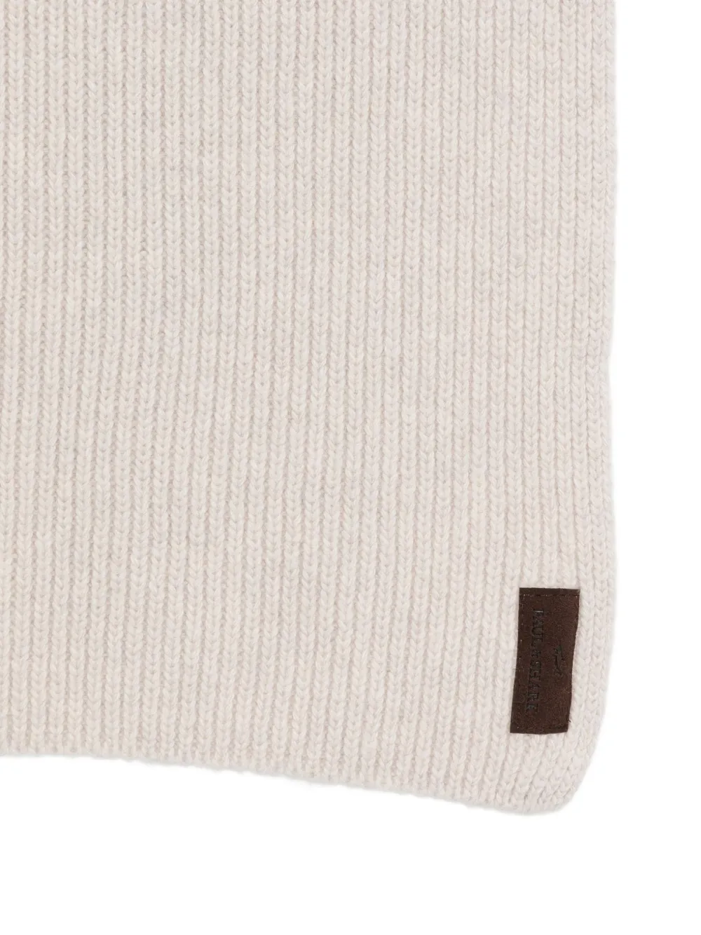 Paul & Shark Ribbed-knit Scarf In White