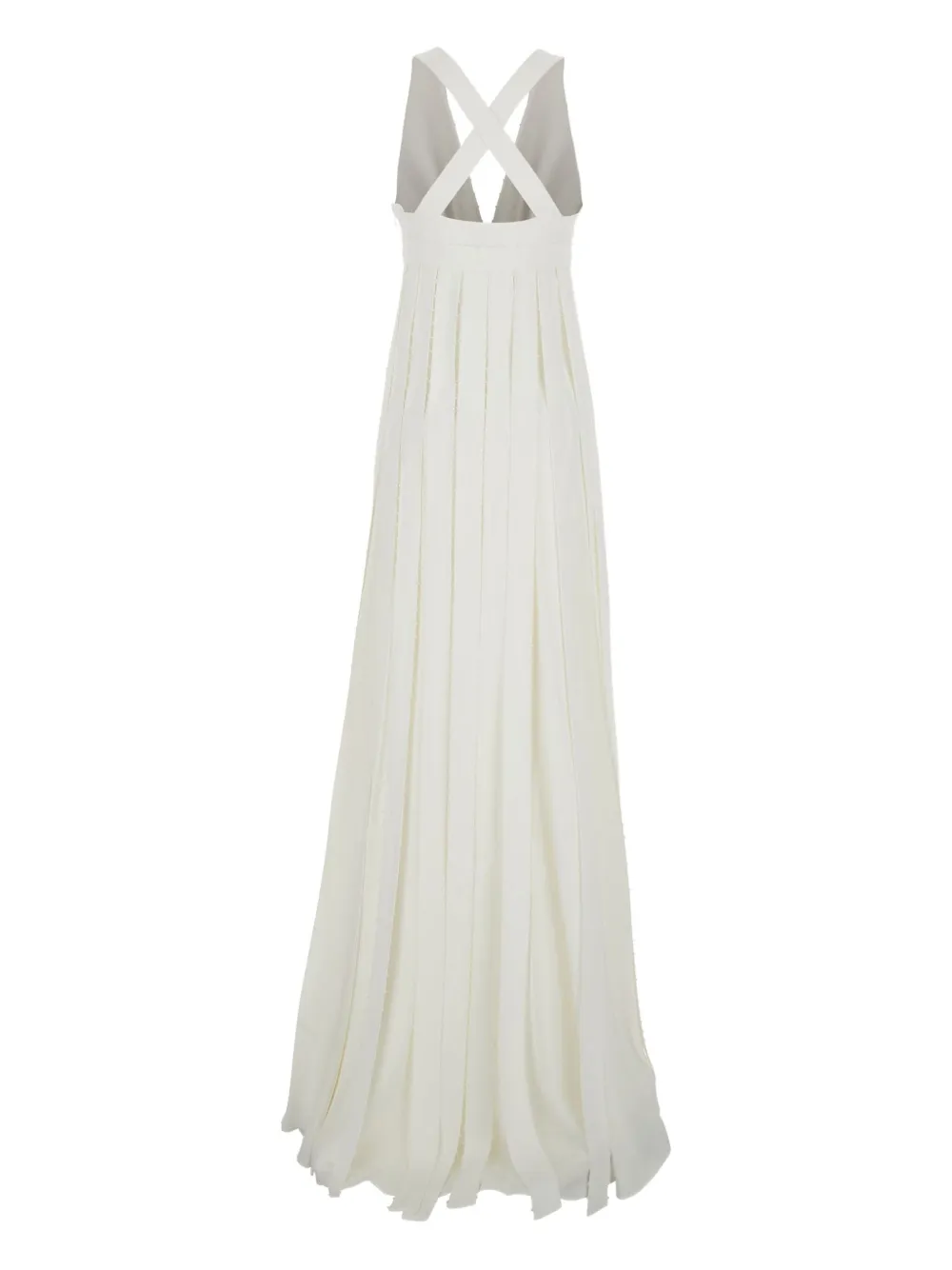 Giovanni Bedin Pearl-embellished Pleated Dress In Neutral