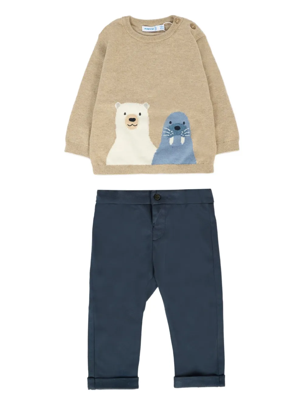 Mayoral Babies' Polar-bear Tracksuit Set In Multi