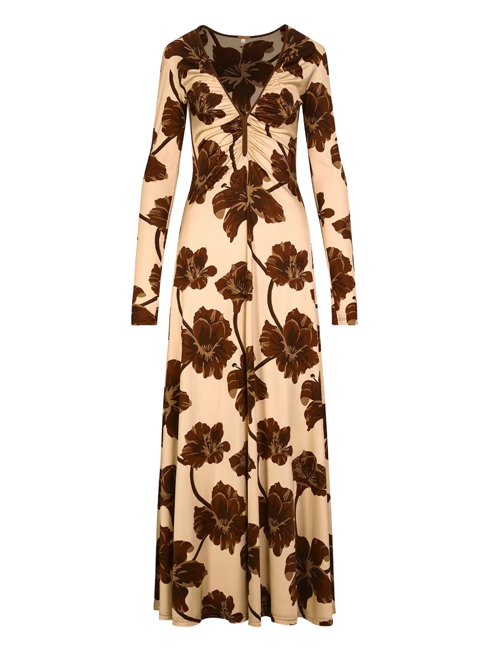 Johanna Ortiz floral-print long-sleeved day dress - ニュートラル Johanna Ortiz floral-print long-sleeved day dress - ニュートラル