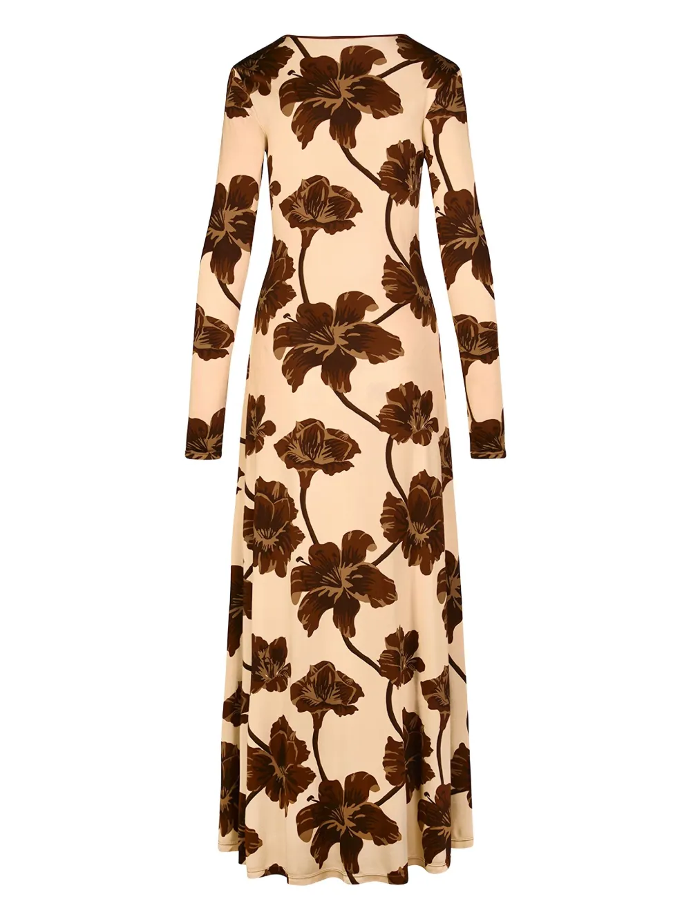 Johanna Ortiz Jurk met bloemenprint en lange mouwen Beige