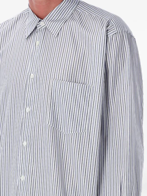 Comme Des Garçons Shirt Stripe long-sleeve Shirt | Blue | FARFETCH JO