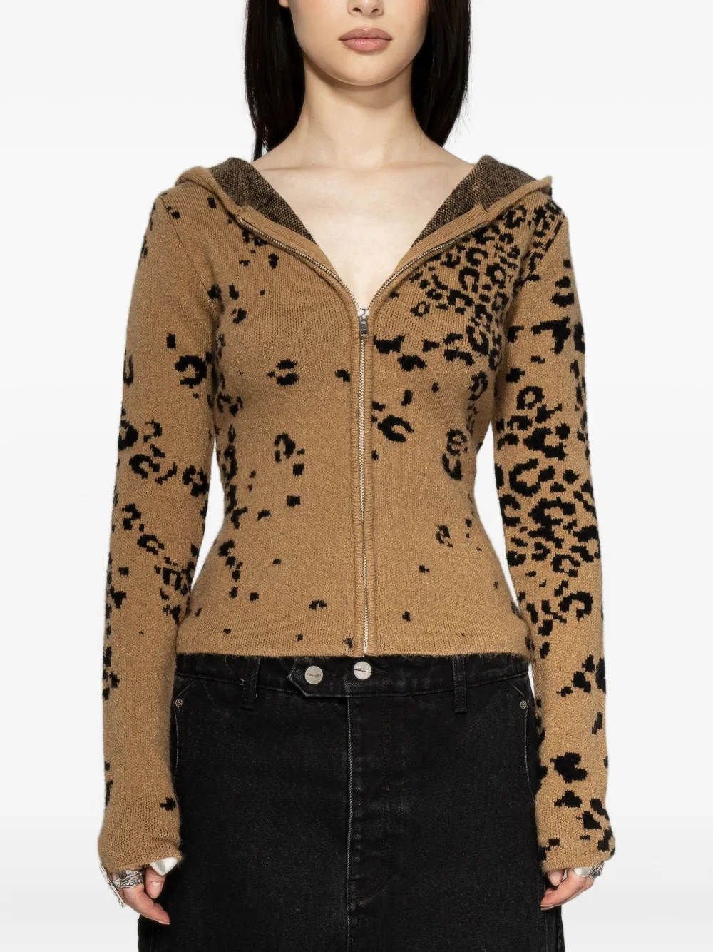 Protémoa cheetah-print zip-up hoodie | Hoodies | Image 2