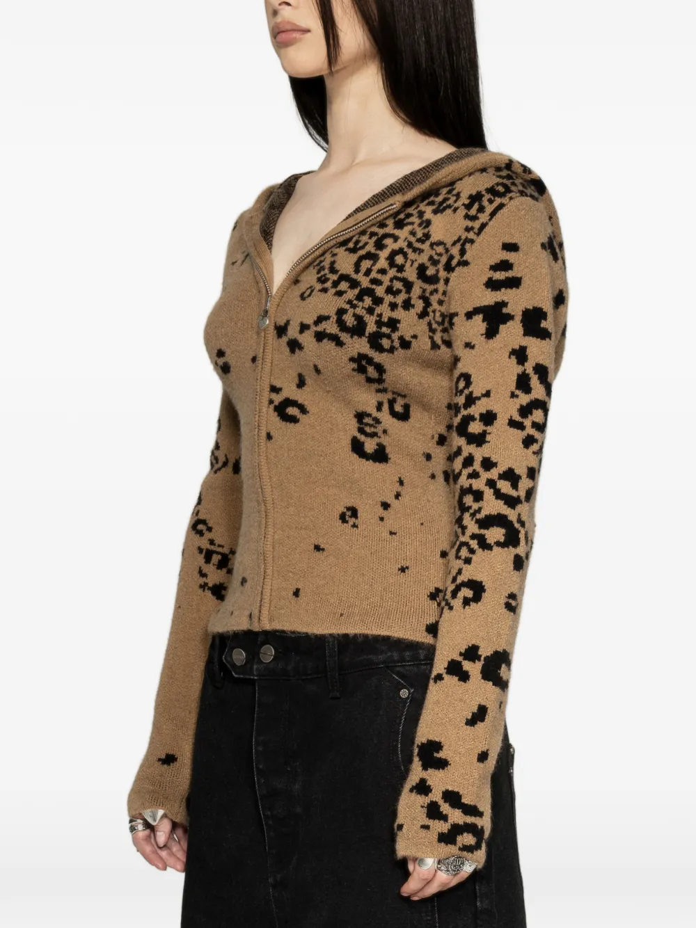  Protémoa Cheetah-print Zip-up Hoodie - Neutrals 