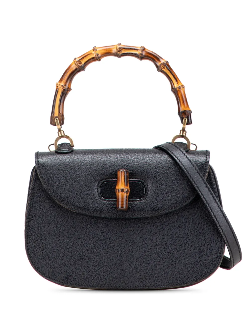 Gucci Pre-Owned 20th Century カーフスキン バンブー ナイト サッチェルバッグ - ブラック Gucci Pre-Owned 20th Century カーフスキン バンブー ナイト サッチェルバッグ - ブラック