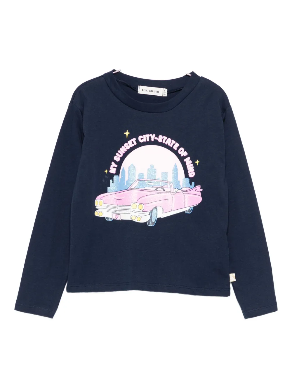 Billieblush Kids' Car-print T-shirt In Blue