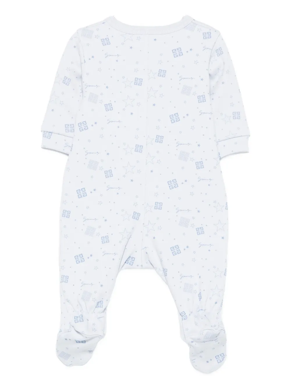 Givenchy Kids Romper met ster en logoprint Blauw