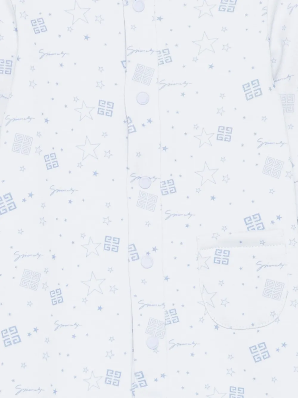 Givenchy Kids Romper met ster en logoprint Blauw