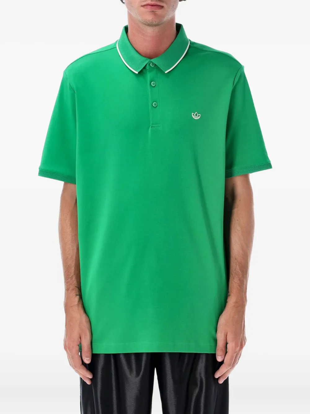 Adidas Twistknit Trefoil poloshirt Groen