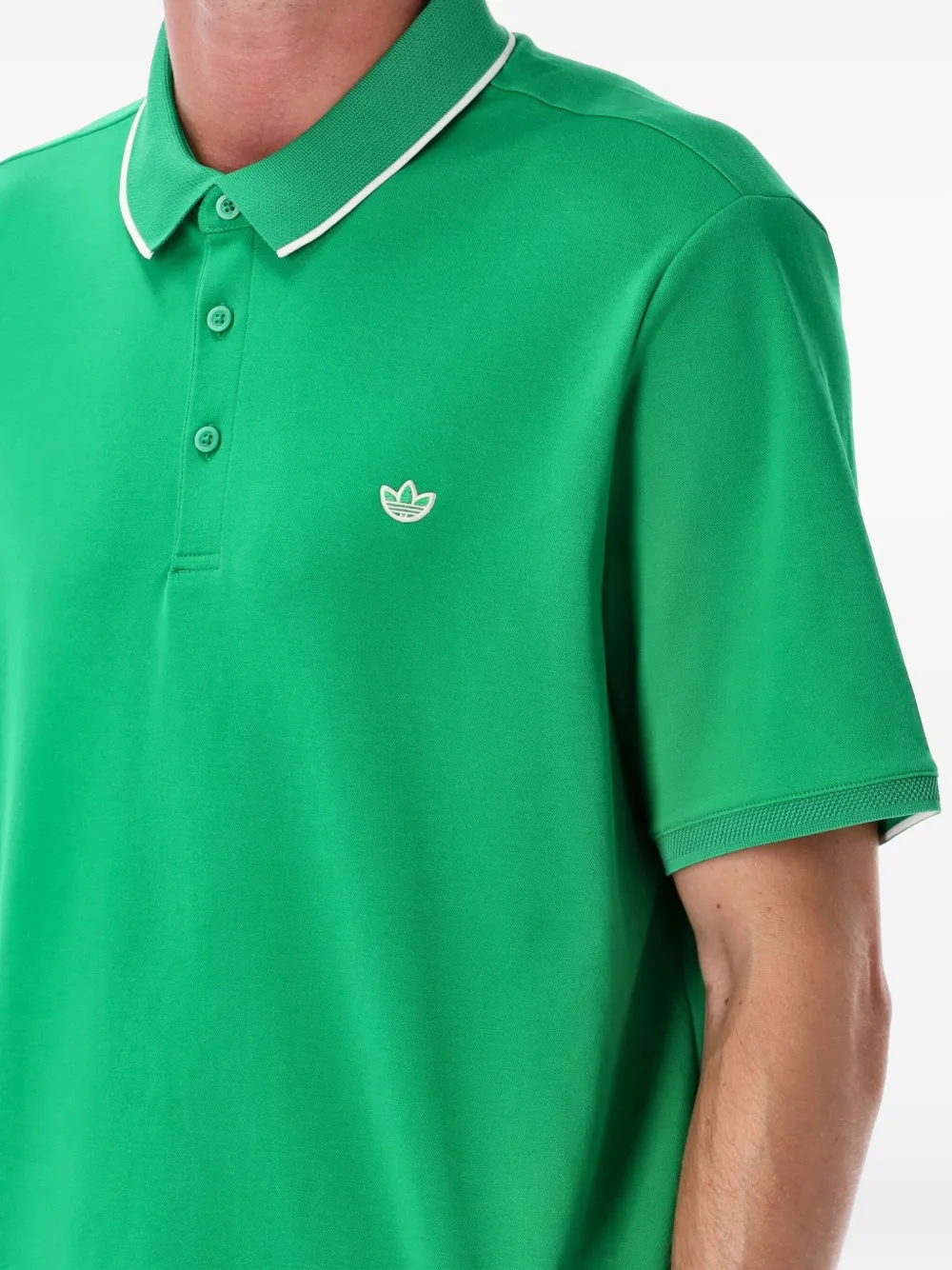 adidas Twistknit Trefoil poloshirt Groen