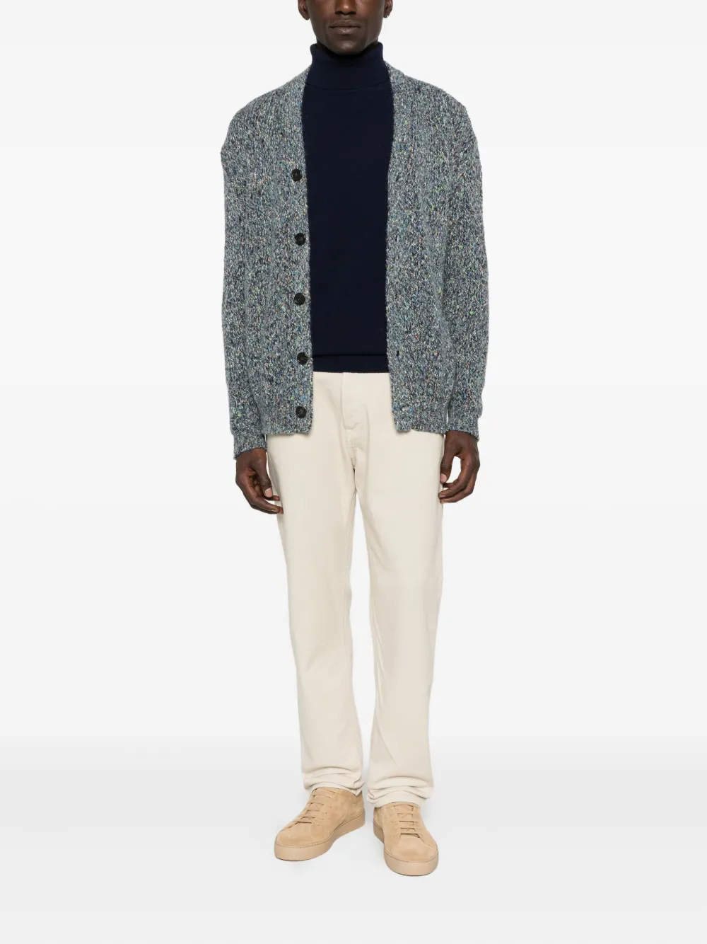 Daniele Fiesoli Turtleneck Wool-blend Sweater In Blue